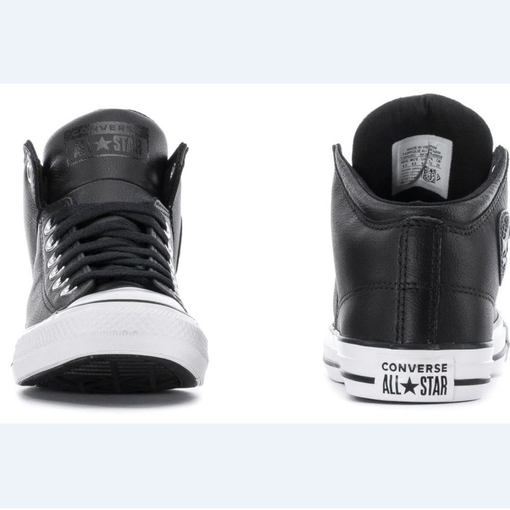 New CONVERSE Chuck Taylor hi top athletic Sneakers Leather Mens black all sizes - Picture 5 of 6